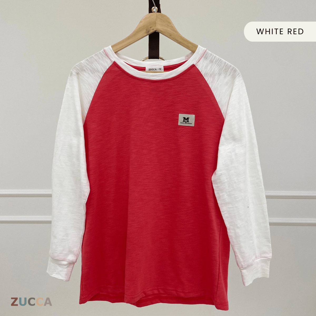 ZUCCA JAMIE TOP KASUAL LENGAN PANJANG RAGLAN-MA096