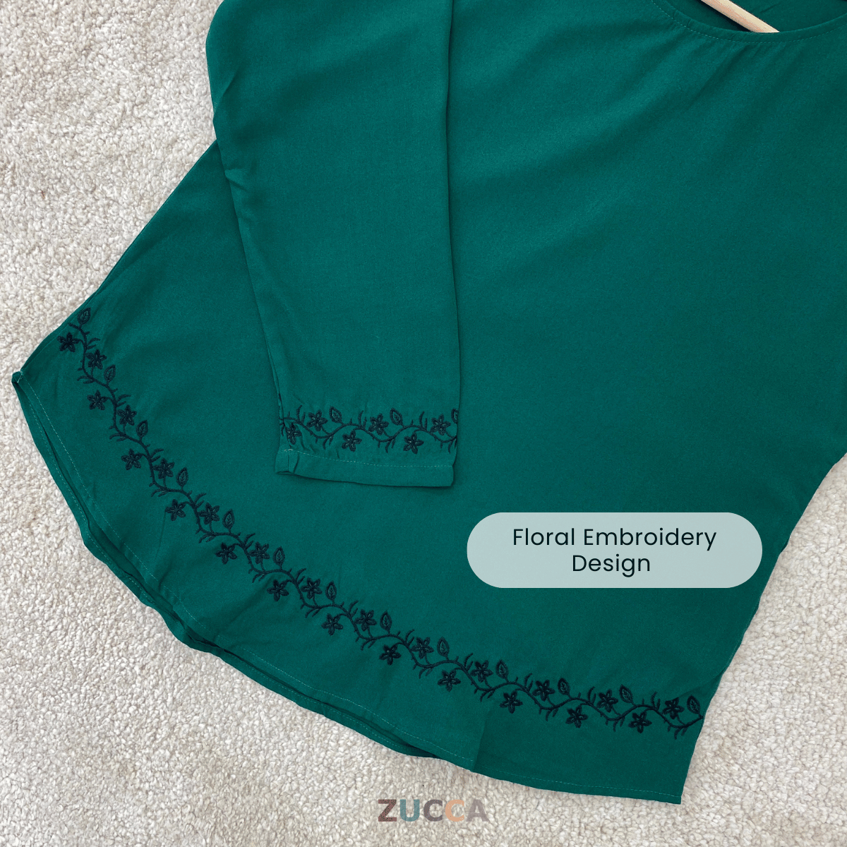 ZUCCA SUHADA FLORAL ELEGANCE EMBROIDERED BLOUSE -MA098 Blouses