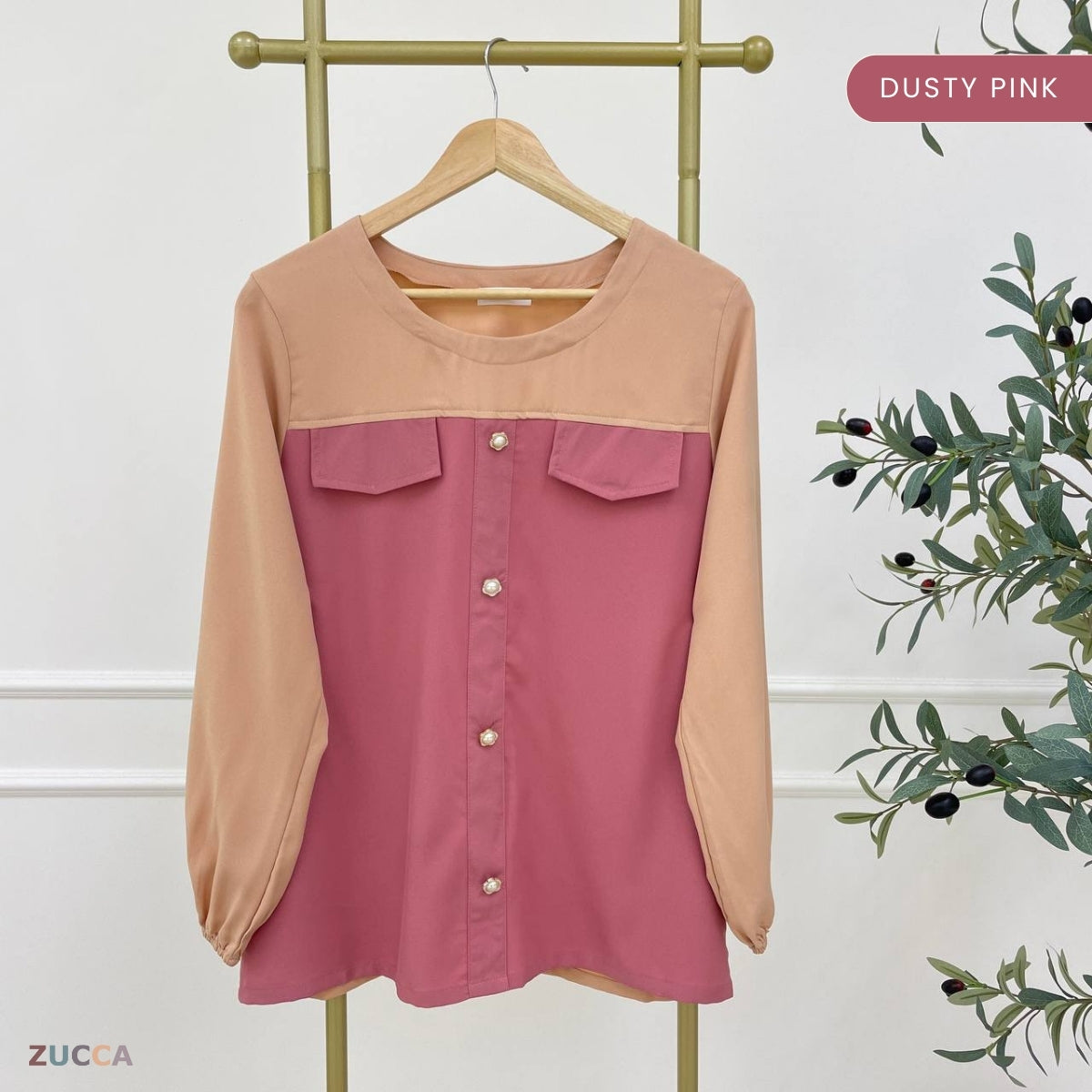 ZUCCA MADDIE DWI TONE BLOUSE -MA099