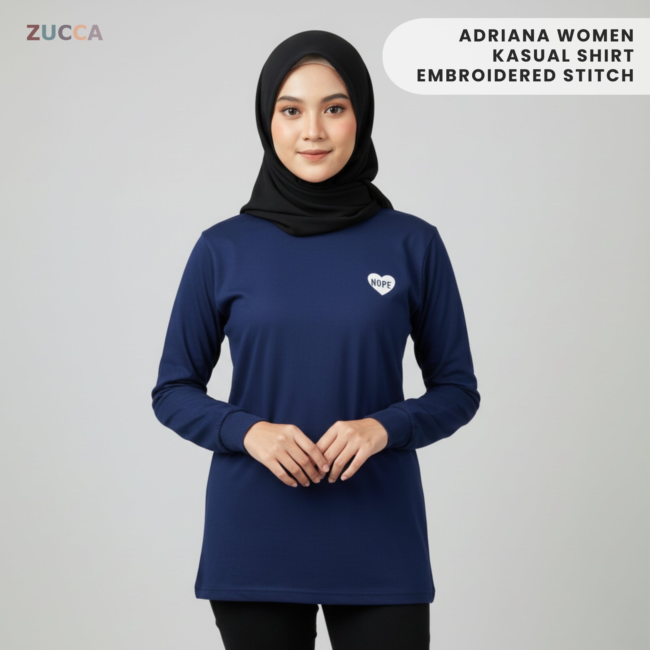 ZUCCA ADRIANA WOMEN KASUAL SHIRT EMBROIDERED STITCH - MA107