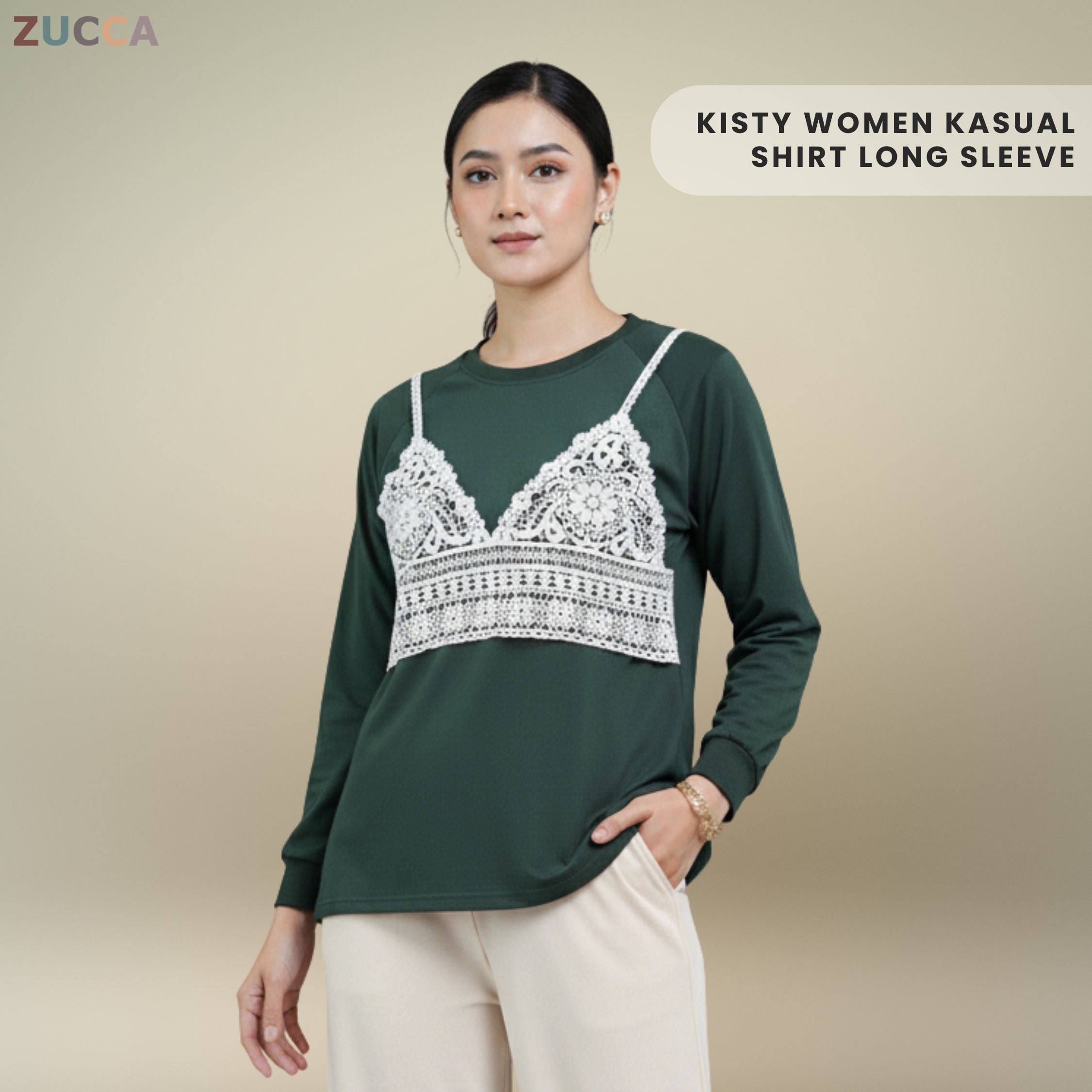 ZUCCA KISTY T-SHIRT PEREMPUAN KASUAL LONG SLEEVE - MA111