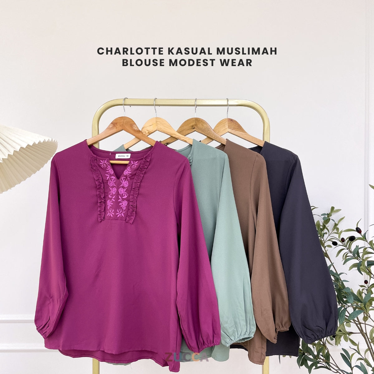 ZUCCA CHARLOTTE KASUAL MUSLIMAH BLOUSE MODEST WEAR - MA114