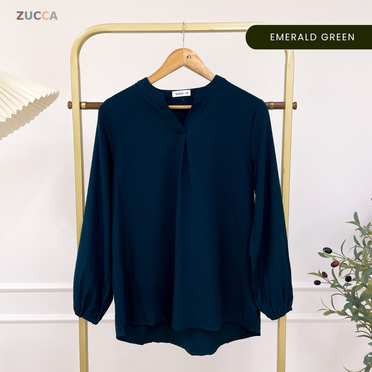 ZUCCA ANNA BLOUSE KASUAL PEREMPUAN PLAIN LONG SLEEVE - MA117