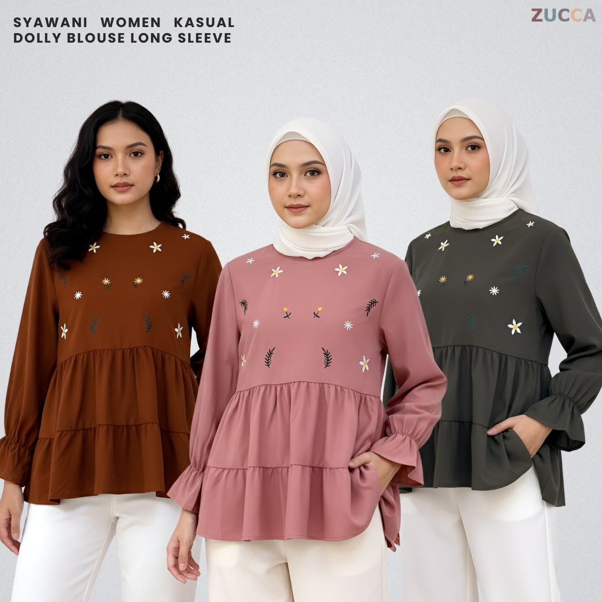 ZUCCA SYAWANI WOMEN KASUAL DOLLY BLOUSE LONG SLEEVE - MA119