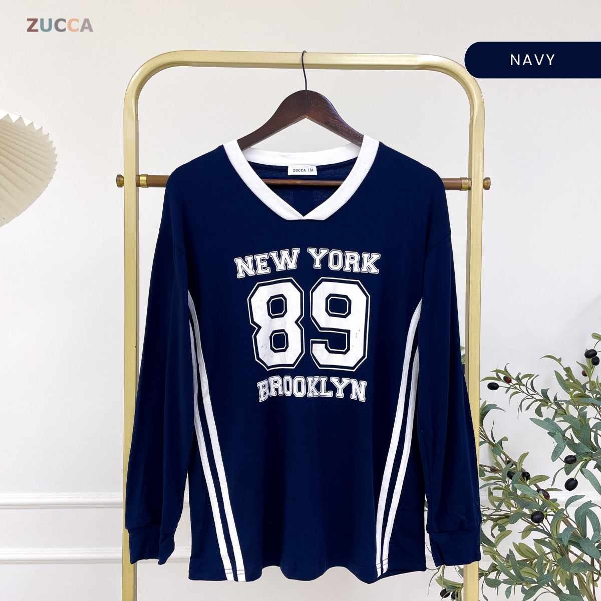ZUCCA HAMIMA WOMEN KASUAL SHIRT V NECK LONG SLEEVE-MA122