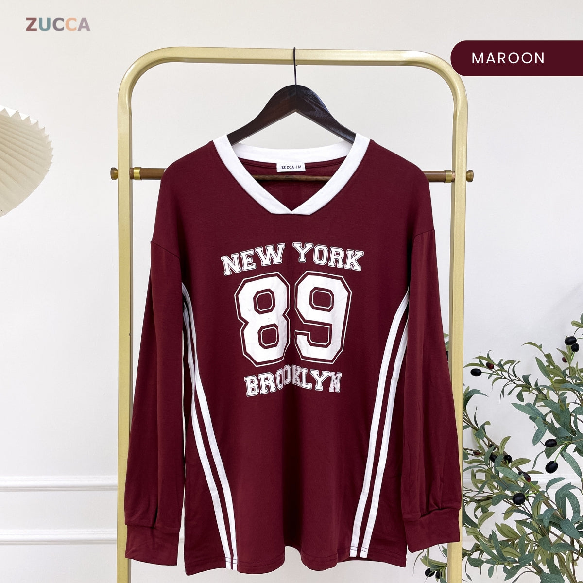 ZUCCA HAMIMA WOMEN KASUAL SHIRT V NECK LONG SLEEVE-MA122
