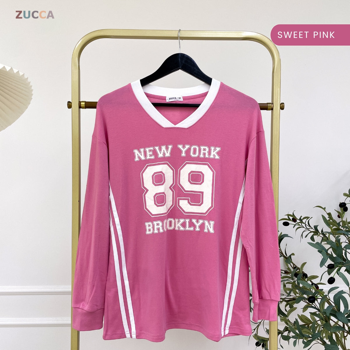 ZUCCA HAMIMA WOMEN KASUAL SHIRT V NECK LONG SLEEVE-MA122