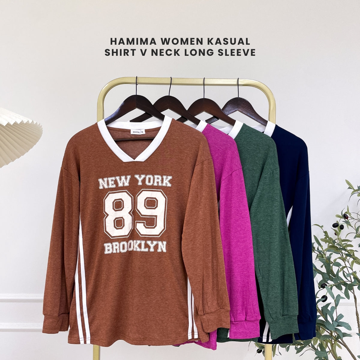 ZUCCA HAMIMA WOMEN KASUAL SHIRT V NECK LONG SLEEVE-MA122