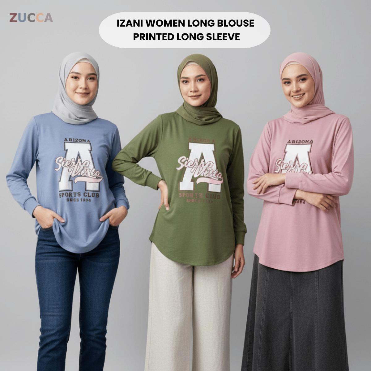 ZUCCA IZANI WOMEN LONG BLOUSE PRINTED LONG SLEEVE - MA129