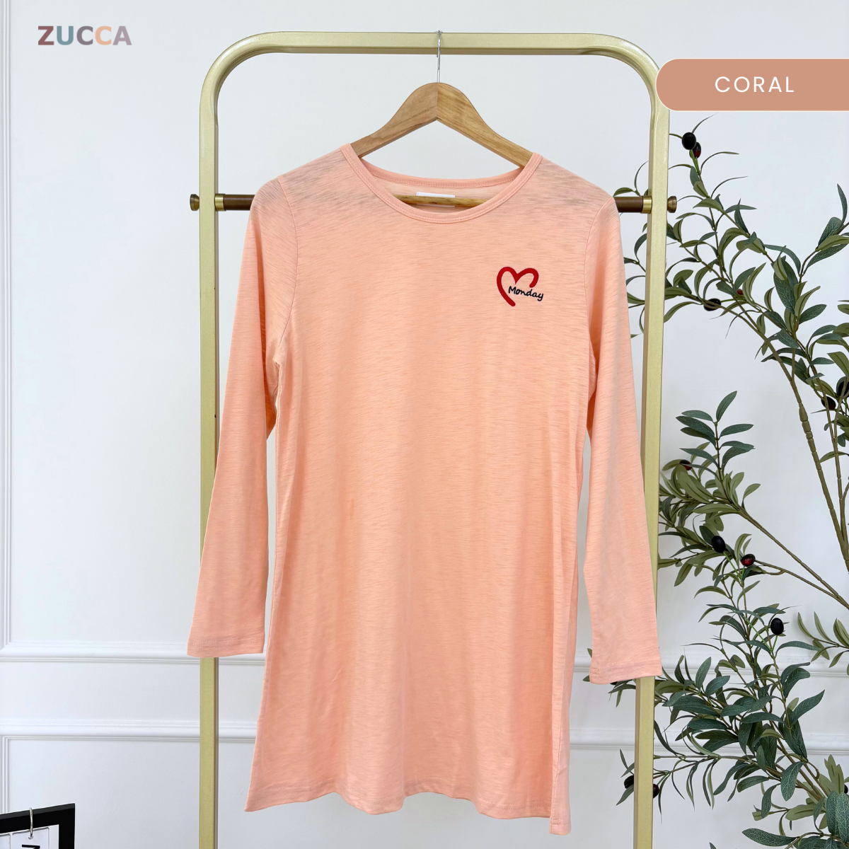 ZUCCA MAHANI COMFY HEARTWEAR LONG TEE-MA130