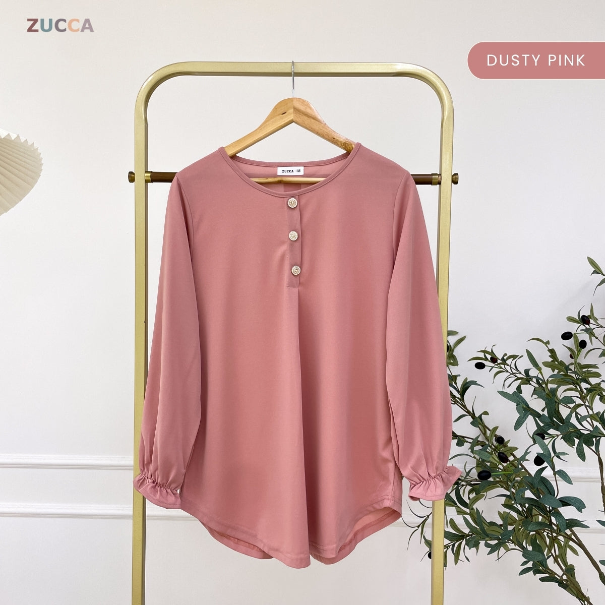 ZUCCA ASMA PEREMPUAN KASUAL PLAIN BLOUSE LONG SLEEVE - MA133