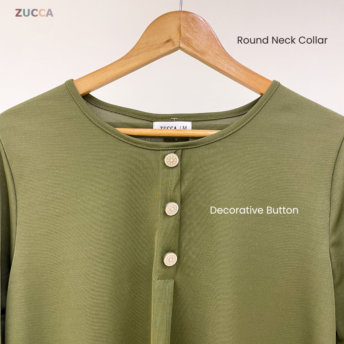 ZUCCA ASMA PEREMPUAN KASUAL PLAIN BLOUSE LONG SLEEVE - MA133