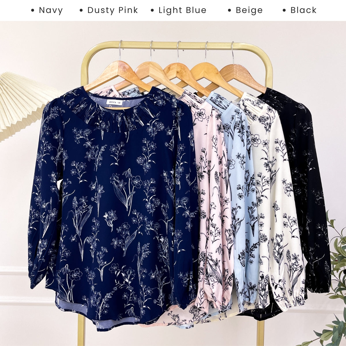 ZUCCA ASYIQIN BLOUSE PEREMPUAN KASUAL FLORAL DESIGN - MA136