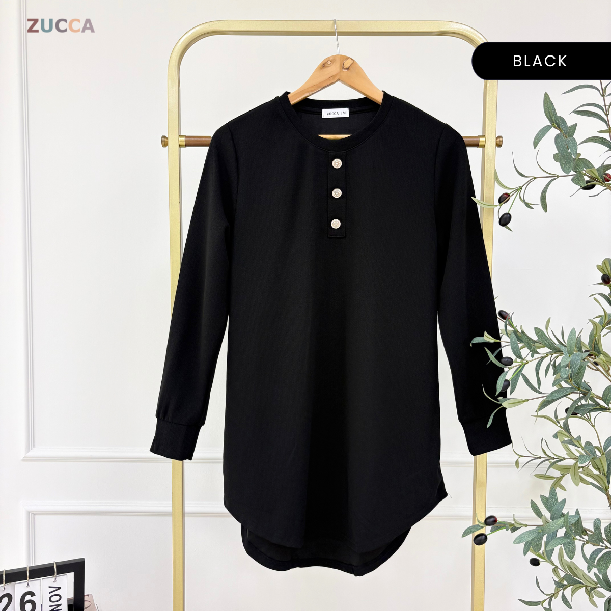 ZUCCA RIZQIN KASUAL MUSLIMAH PLAIN LONG BLOUSE - MA139