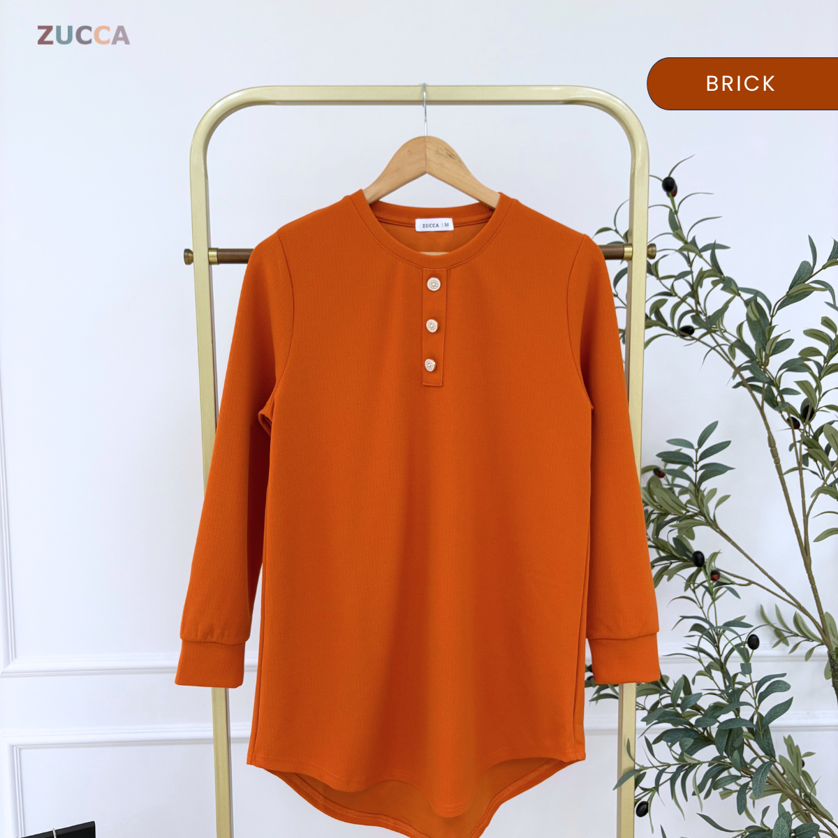 ZUCCA RIZQIN KASUAL MUSLIMAH PLAIN LONG BLOUSE - MA139