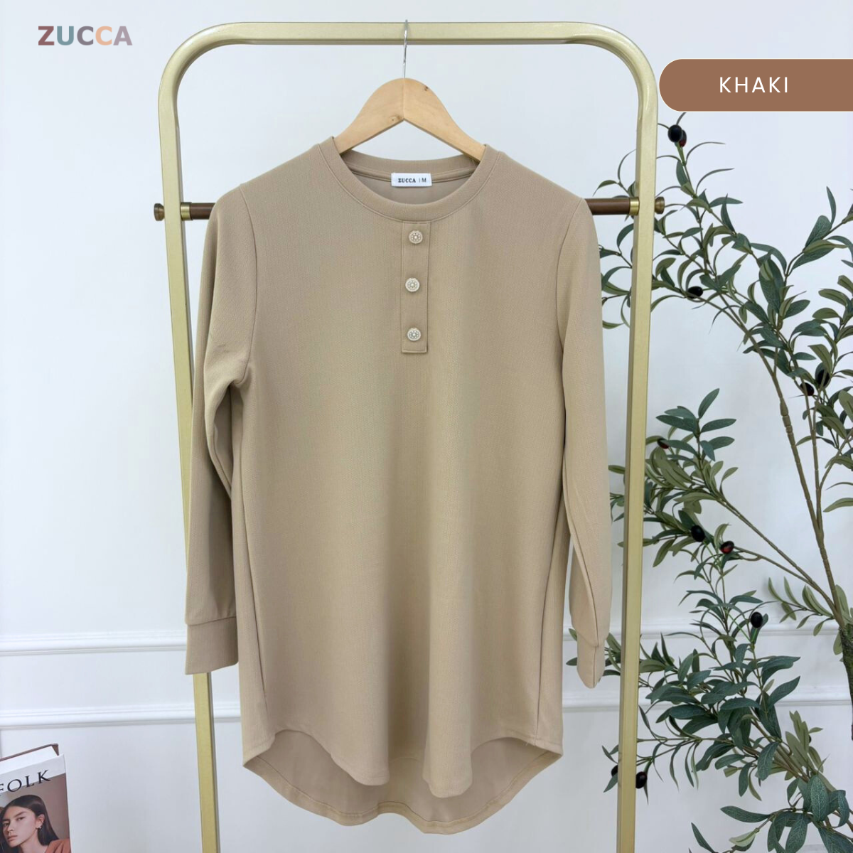 ZUCCA RIZQIN KASUAL MUSLIMAH PLAIN LONG BLOUSE - MA139