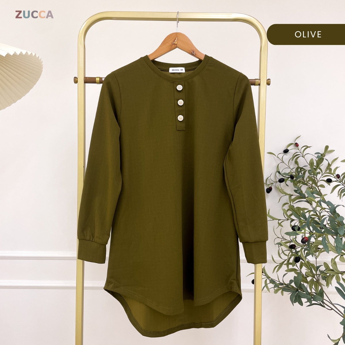 ZUCCA RIZQIN KASUAL MUSLIMAH PLAIN LONG BLOUSE - MA139