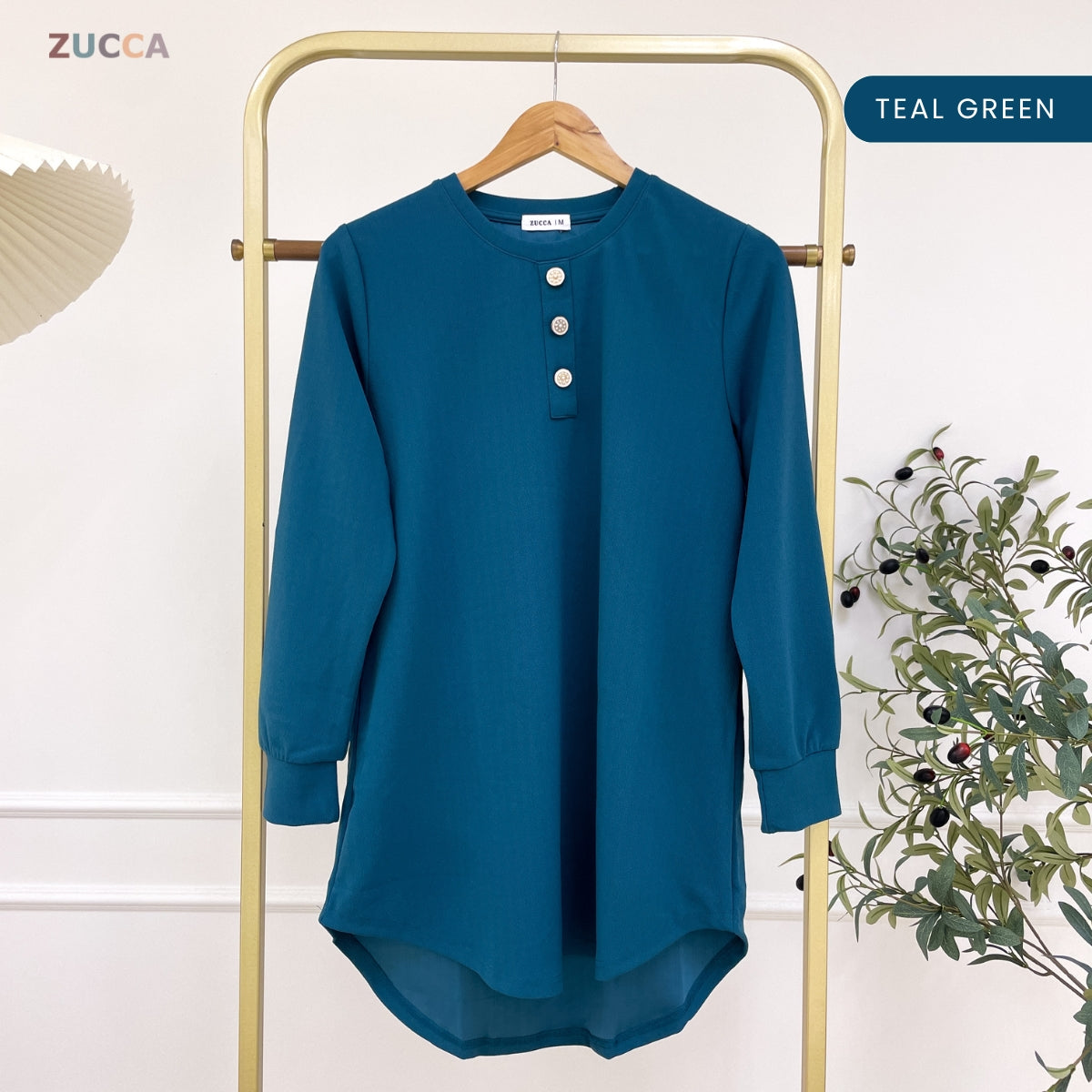 ZUCCA RIZQIN KASUAL MUSLIMAH PLAIN LONG BLOUSE - MA139