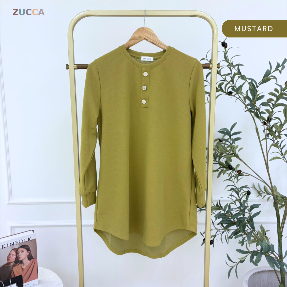 ZUCCA RIZQIN KASUAL MUSLIMAH PLAIN LONG BLOUSE - MA139