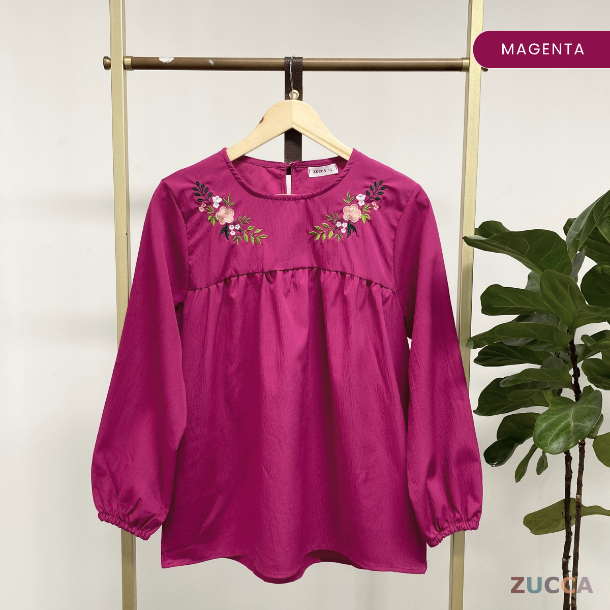 ZUCCA INAYA BLOUSE DOLLY SULAMAN FLORAL - DM242 GAYA KOREA Casual Cotton