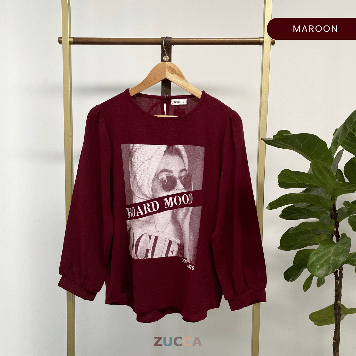 ZUCCA NAYANA BLOUS WANITA COTTON CEY BERCETAK - DM110