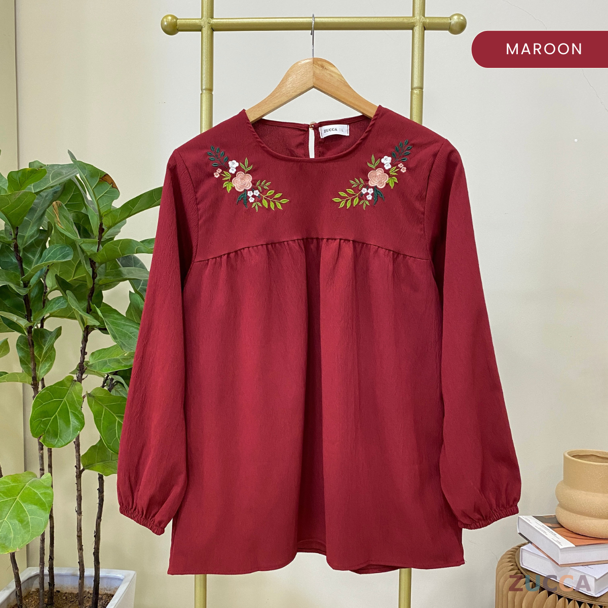 ZUCCA INAYA BLOUSE DOLLY SULAMAN FLORAL - DM242 GAYA KOREA Casual Cotton