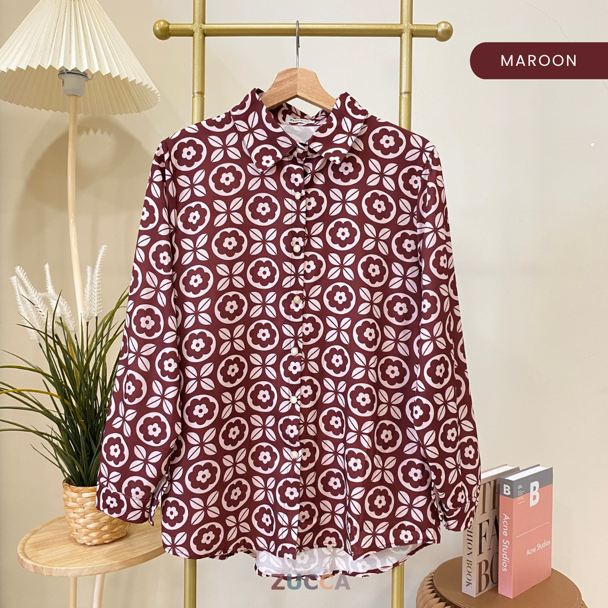 ZUCCA SIERRA ARTISAN PATTERNED BUTTON UP BLOUSE - DM249