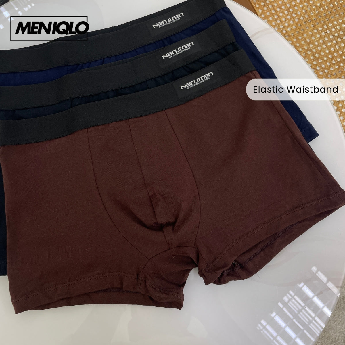 MENIQLO BOXER MEN BREATHABLE SOFT COTTON SAIZ M-5XL- MAU001 MAU002