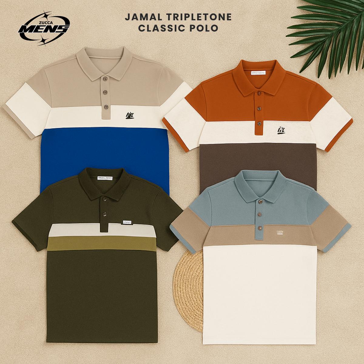 ZUCCA JAMAL TRIPLETONE CLASSIC POLO - MC1017 BAJU LELAKI