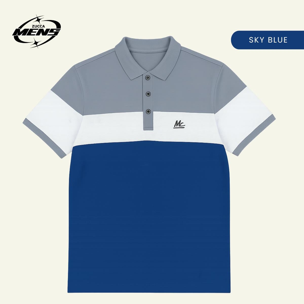 ZUCCA JAMAL TRIPLETONE CLASSIC POLO - MC1017 BAJU LELAKI