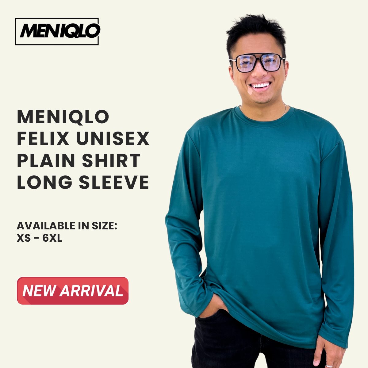 MENIQLO FELIX PLAIN UNISEX SHIRT LENGAN PANJANG XS-6XL- MC1022