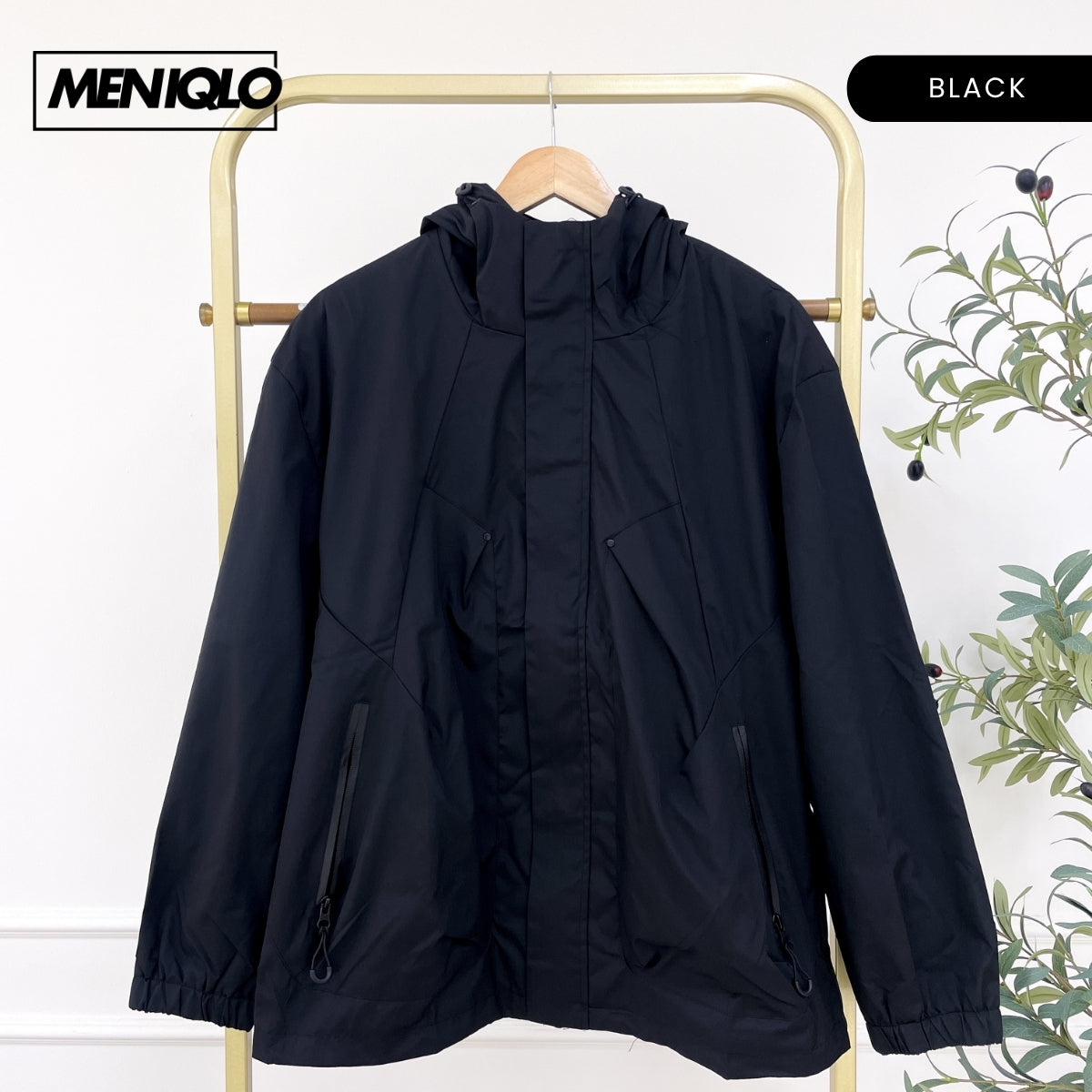 MENIQLO ADAM MEN WINDBREAKER FULL ZIP HOOD - MC1023