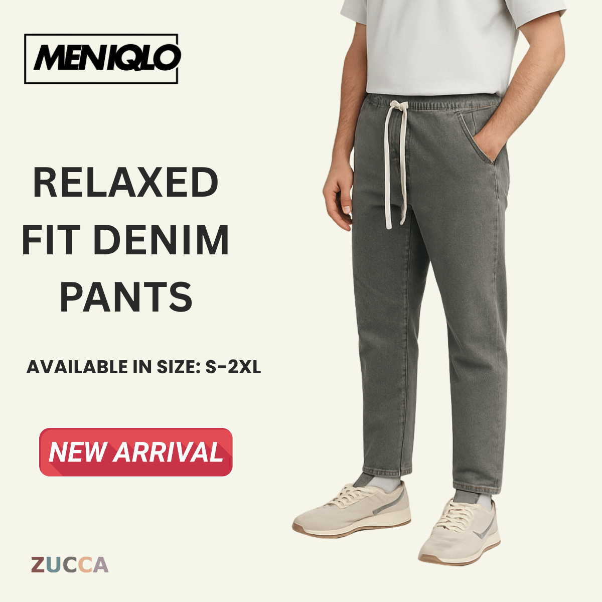 MENIQLO NOAH RELAXED FIT DENIM PANTS MCP2006