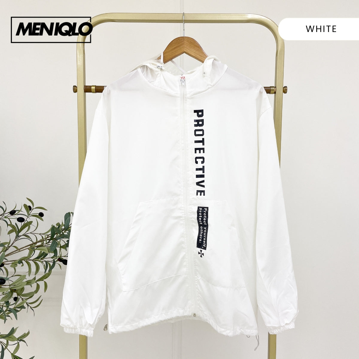 MENIQLO RAVEN HOODED WINDBREAKER BAJU LELAKI - MS005