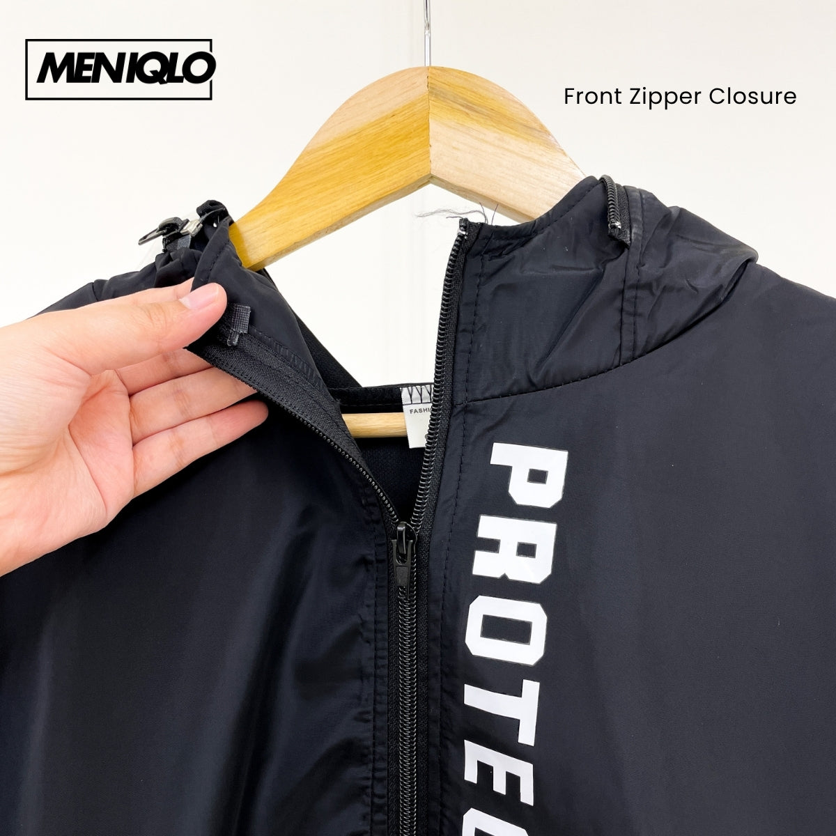 MENIQLO RAVEN HOODED WINDBREAKER BAJU LELAKI - MS005