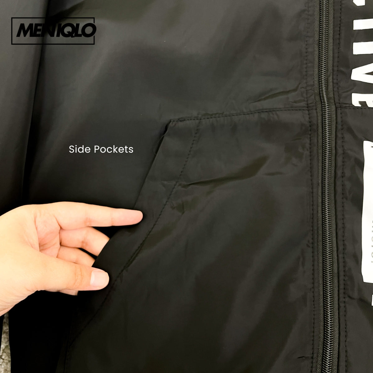 MENIQLO RAVEN HOODED WINDBREAKER BAJU LELAKI - MS005