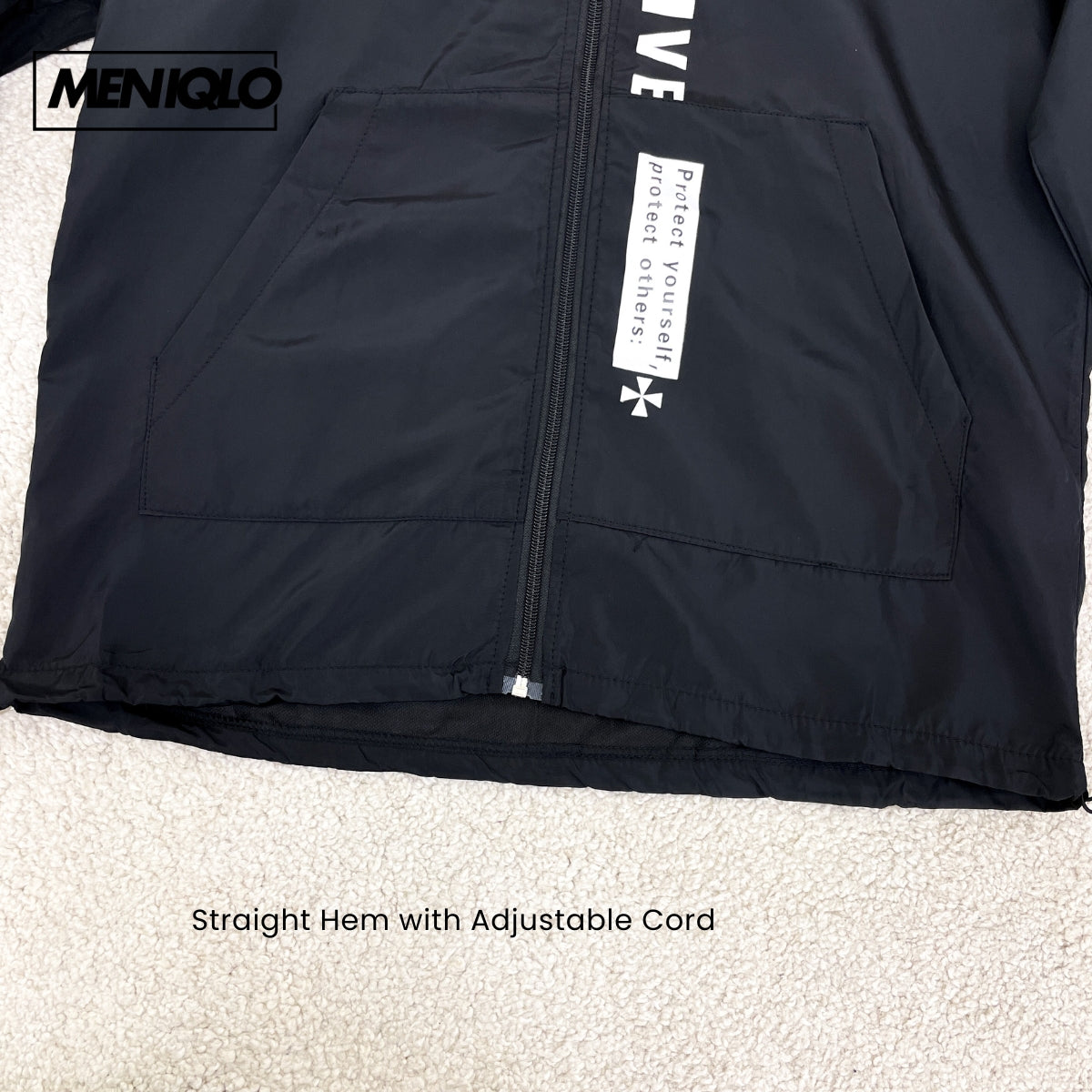 MENIQLO RAVEN HOODED WINDBREAKER BAJU LELAKI - MS005