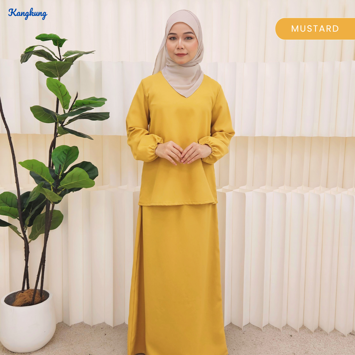 KANGKUNG IXORA SET MODEST DUA HELAI PLAIN – KK115