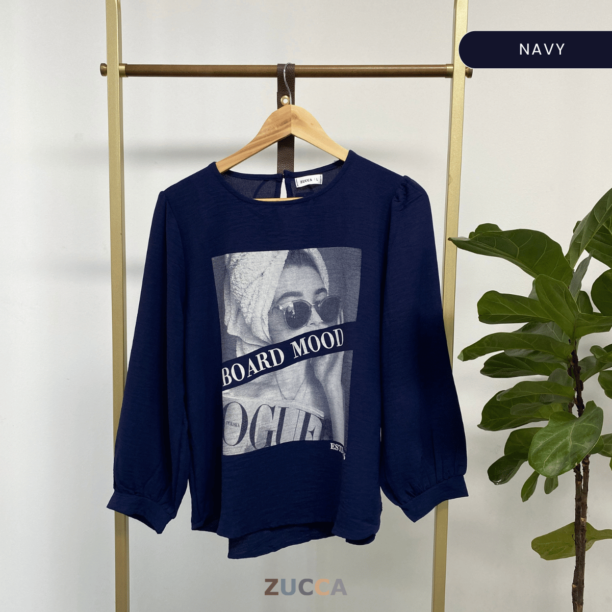 ZUCCA NAYANA BLOUS WANITA COTTON CEY BERCETAK - DM110