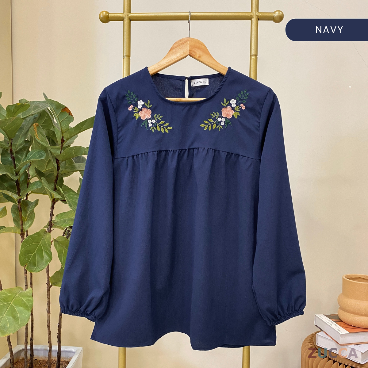 ZUCCA INAYA BLOUSE DOLLY SULAMAN FLORAL - DM242 GAYA KOREA Casual Cotton
