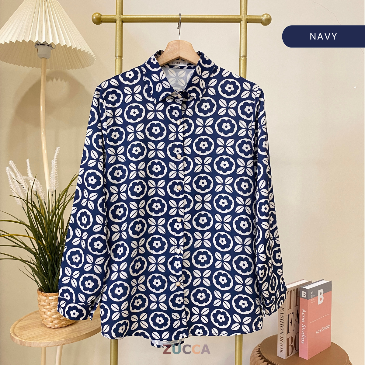 ZUCCA SIERRA ARTISAN PATTERNED BUTTON UP BLOUSE - DM249
