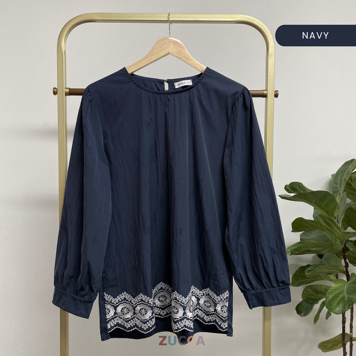 ZUCCA ATHENA BLAUS KASUAL WANITA - DM268 CRINKLED COTTON BLOUSE