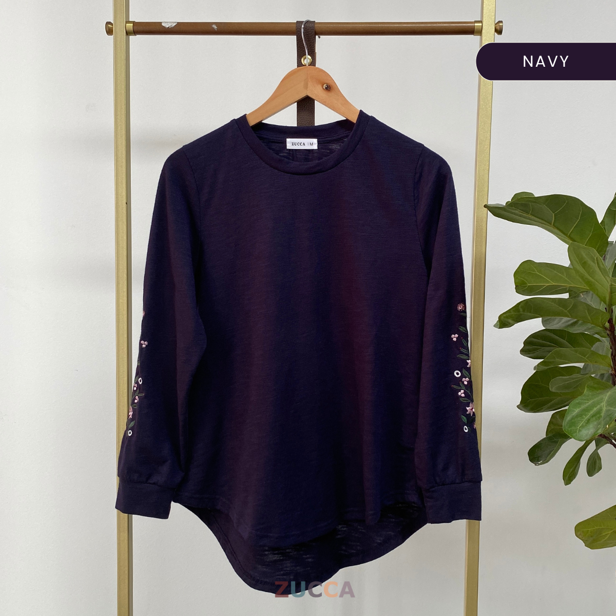 ZUCCA STARLY FLORAL EMBROIDERY SLEEVE SHIRT - MA035