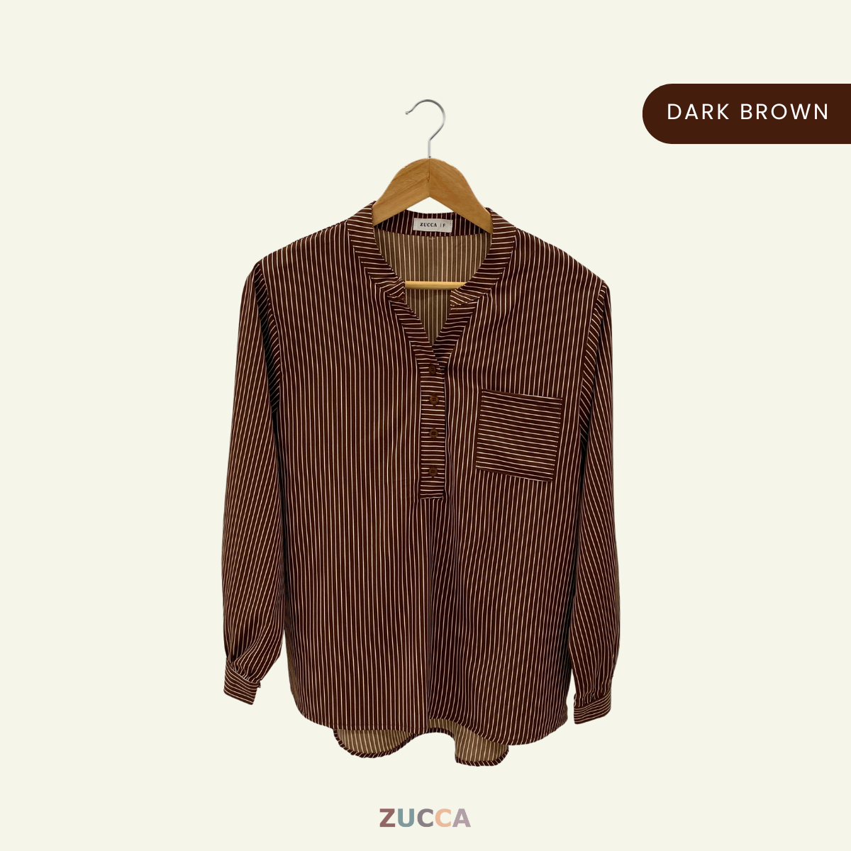 ZUCCA AKINI STRIPED V-NECK WOMEN BLOUSE - DM166 KOREAN STYLE
