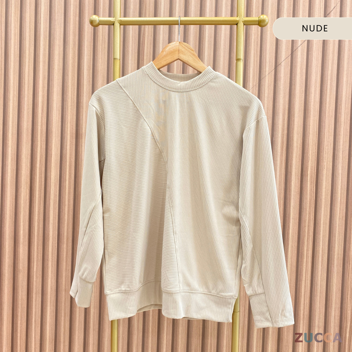 ZUCCA NALA RIB KNIT CASUAL SHIRT - MA023 WOMEN BLOUSE
