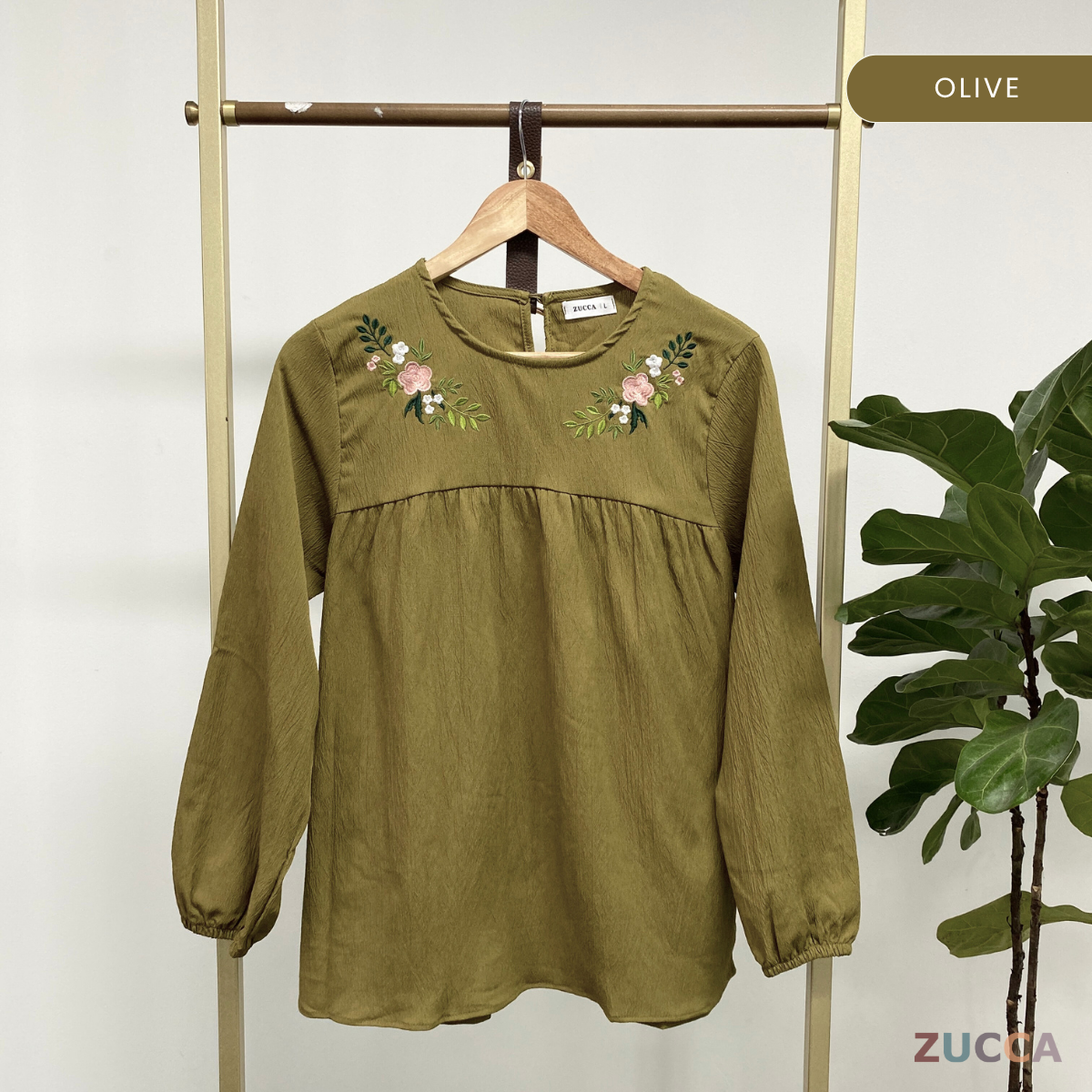 ZUCCA INAYA BLOUSE DOLLY SULAMAN FLORAL - DM242 GAYA KOREA Casual Cotton