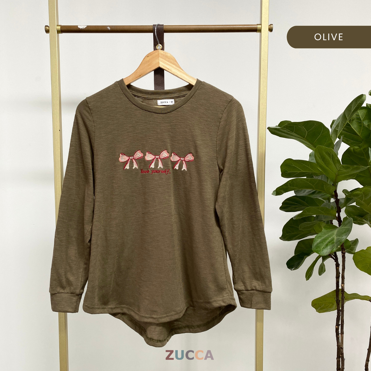 ZUCCA ATIQAH SOFT KNIT BOW EMBROIDERY SHIRT - MA028A