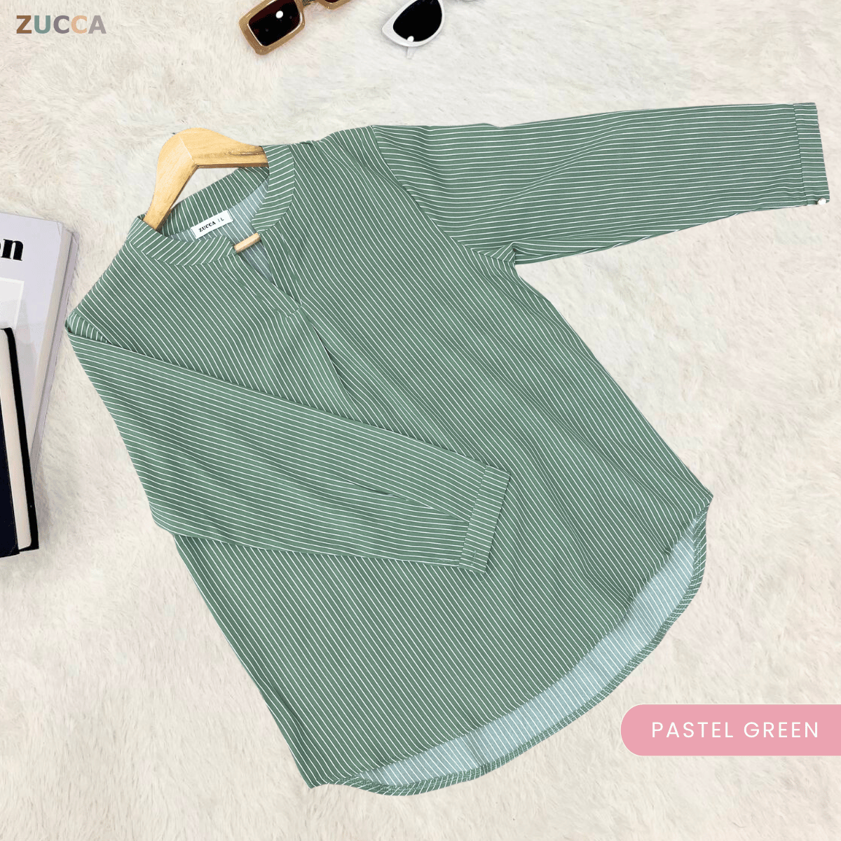 ZUCCA REINA COMFY PLAIN V-NECK BLOUSE - DM144