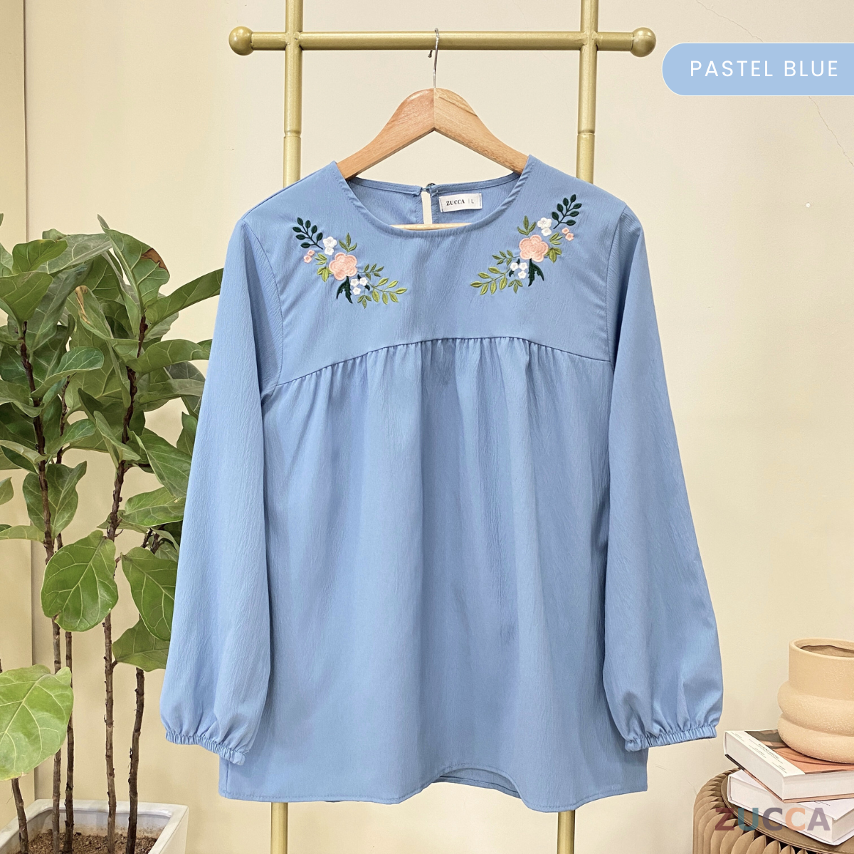 ZUCCA INAYA BLOUSE DOLLY SULAMAN FLORAL - DM242 GAYA KOREA Casual Cotton