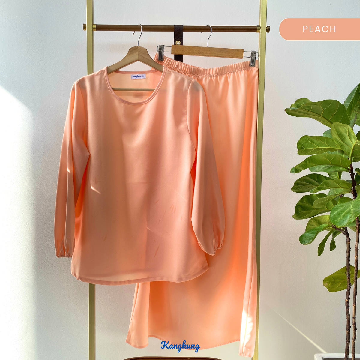 KANGKUNG IXORA SET MODEST DUA HELAI PLAIN – KK115